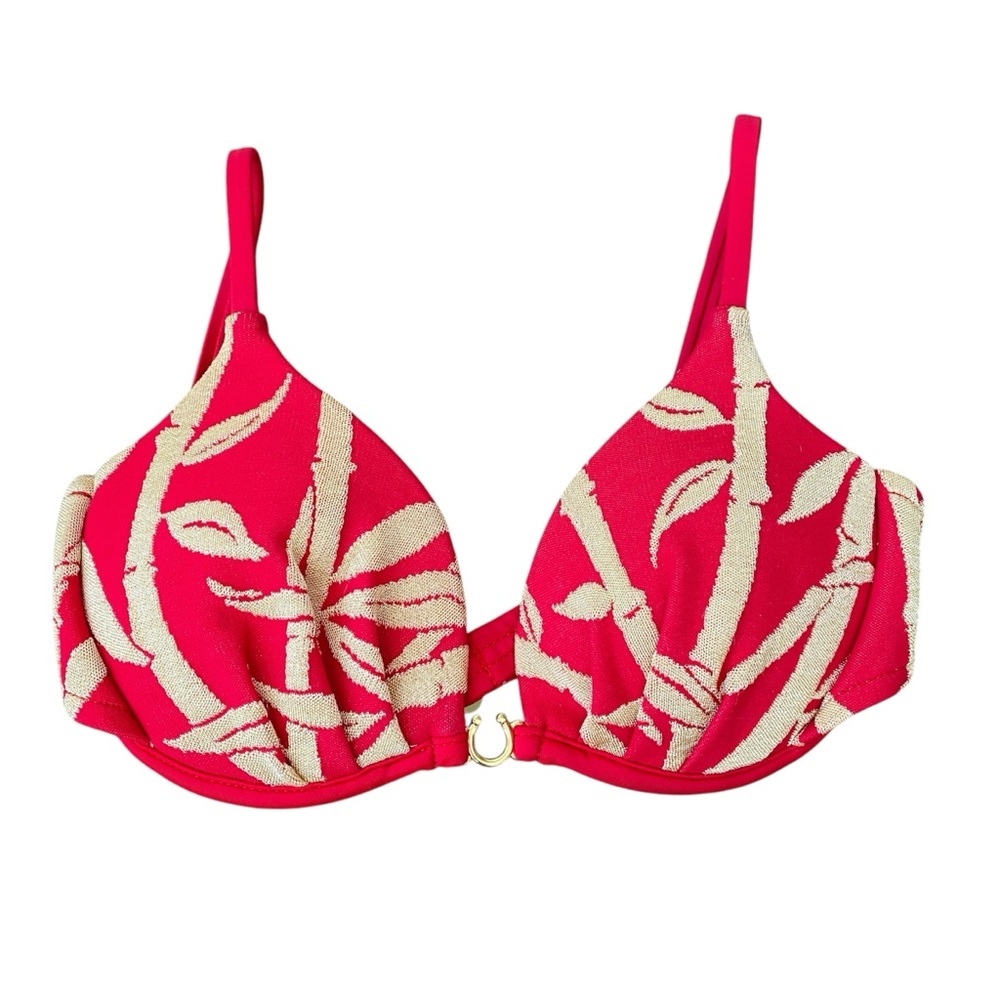 Red and Cream Women's Bra
